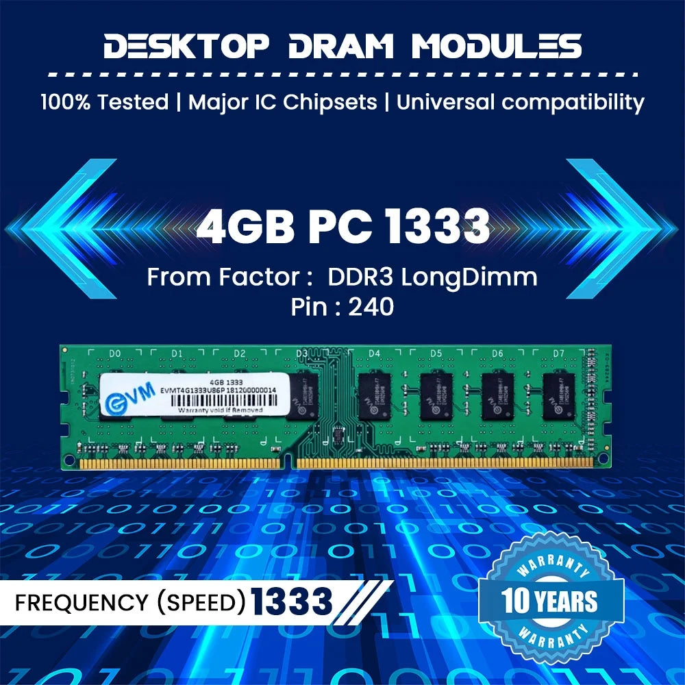 EVM RAM (Desktop) 4GB DDR3 1333MHZ