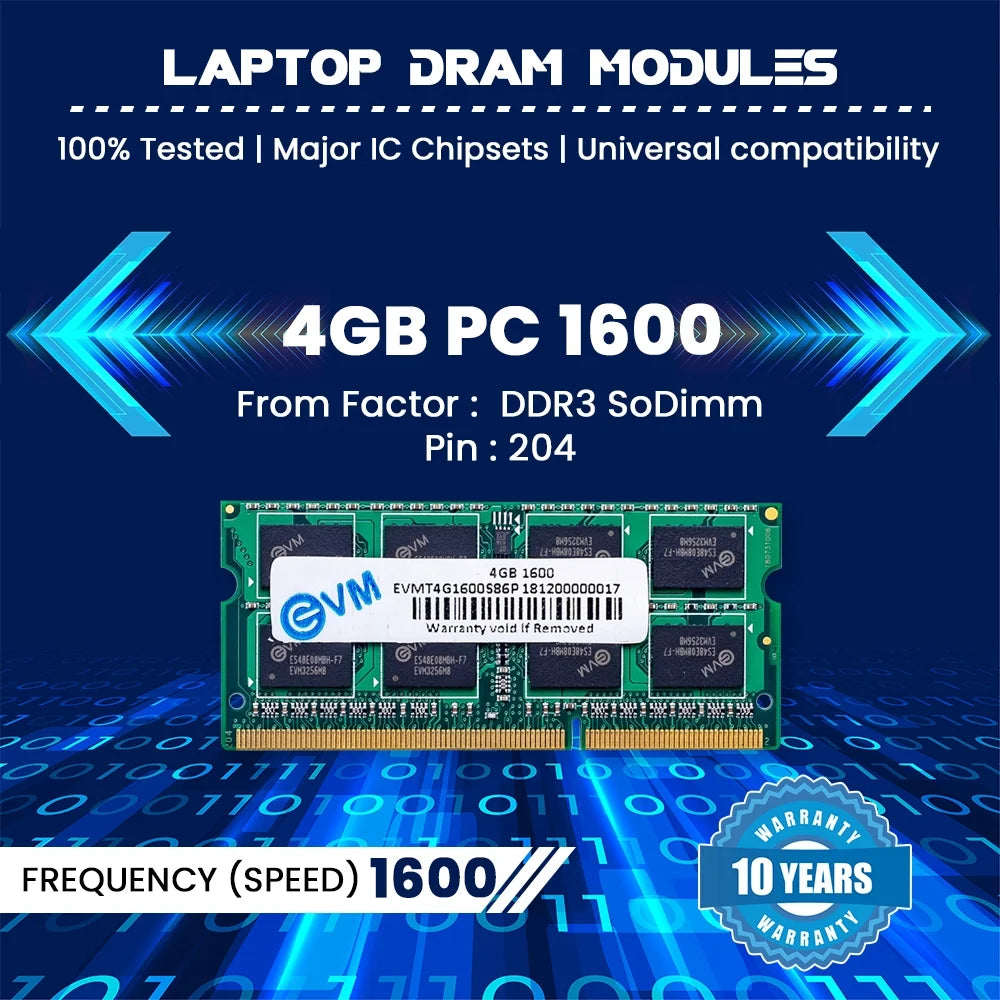 EVM RAM (Laptop) 4GB DDR3 1600MHZ