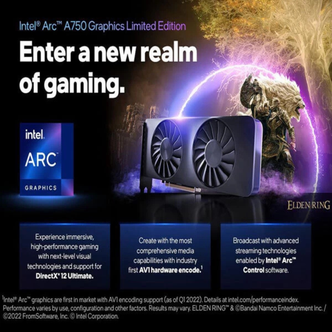 Intel Arc A750 Limited Edition 8GB GDDR6 256-bit Gaming Graphics Card