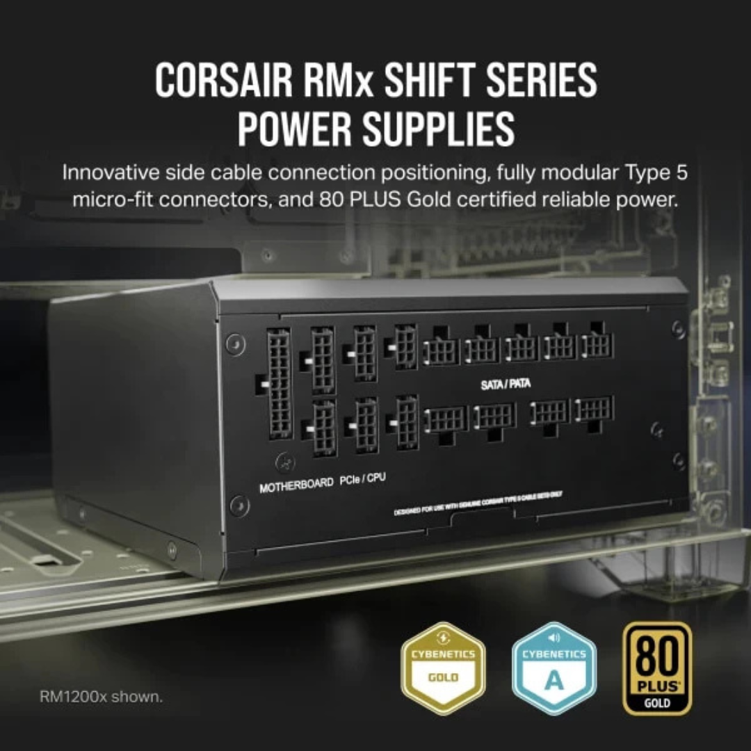 Corsair RM1000x Shift ATX 3.0 SMPS – 1000 Watt 80 Plus Gold Fully Modular PSU (CP-9020253-IN)