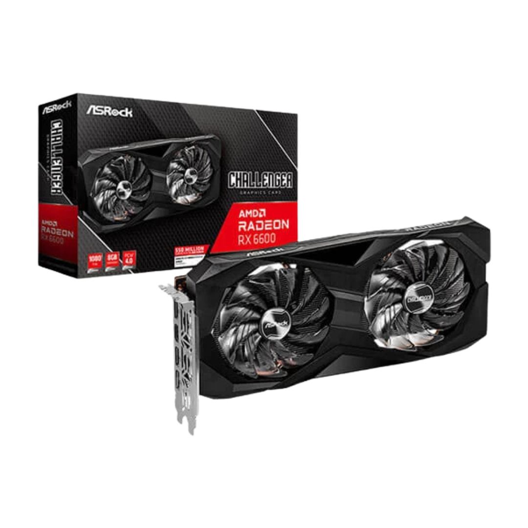 ASRock Radeon RX 6600 Challenger D 8GB GDDR6 128-bit Gaming Graphics Card