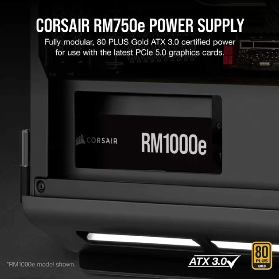 Corsair RM750e SMPS - 750 Watt 80 Plus Gold Certification Fully Modular ATX 3.0 PSU (CP-9020262-IN)