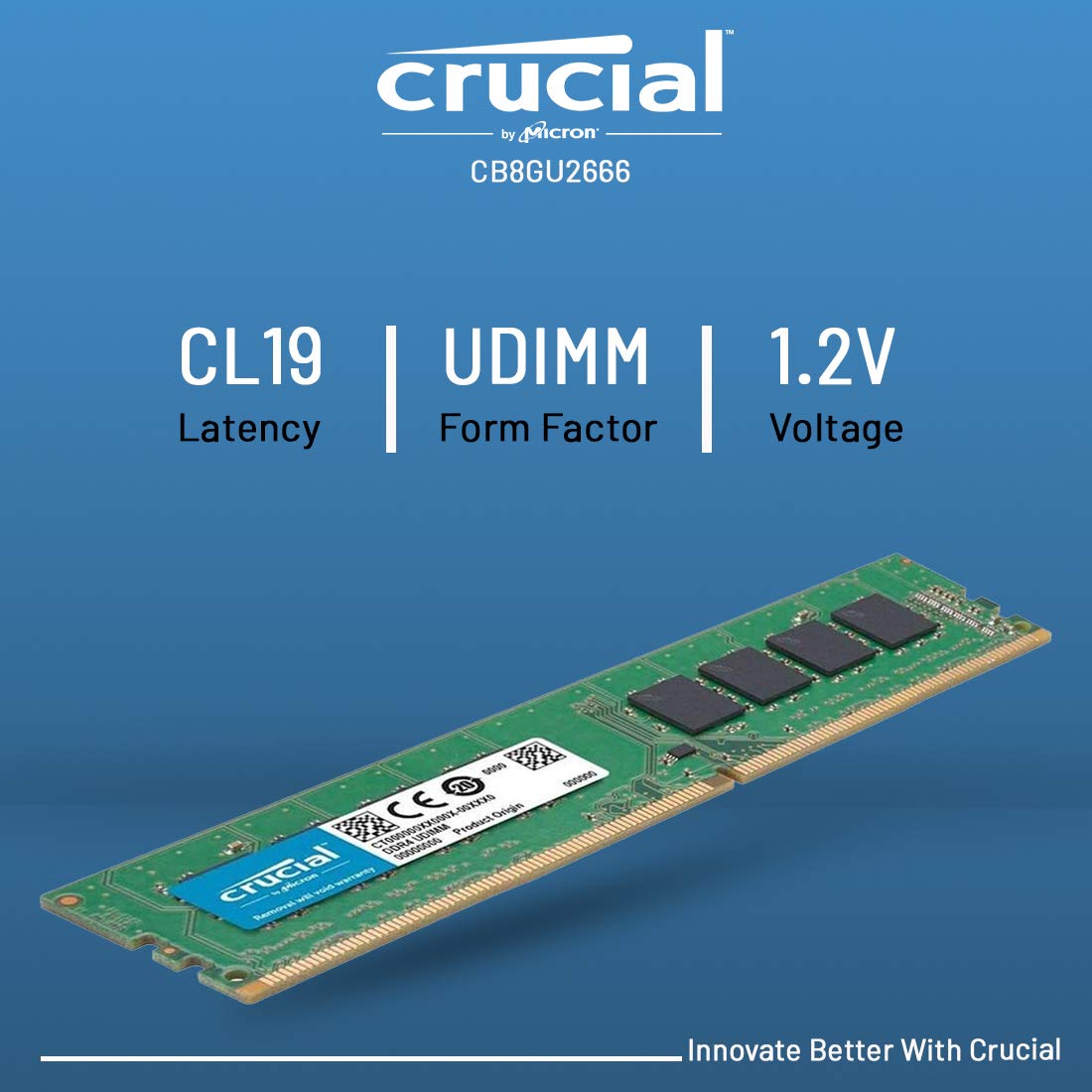 CRUCIAL RAM (Desktop) 8GB DDR4 2666MHZ