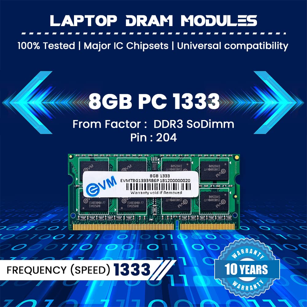 EVM RAM (Laptop) 8GB DDR3 1333 MHZ