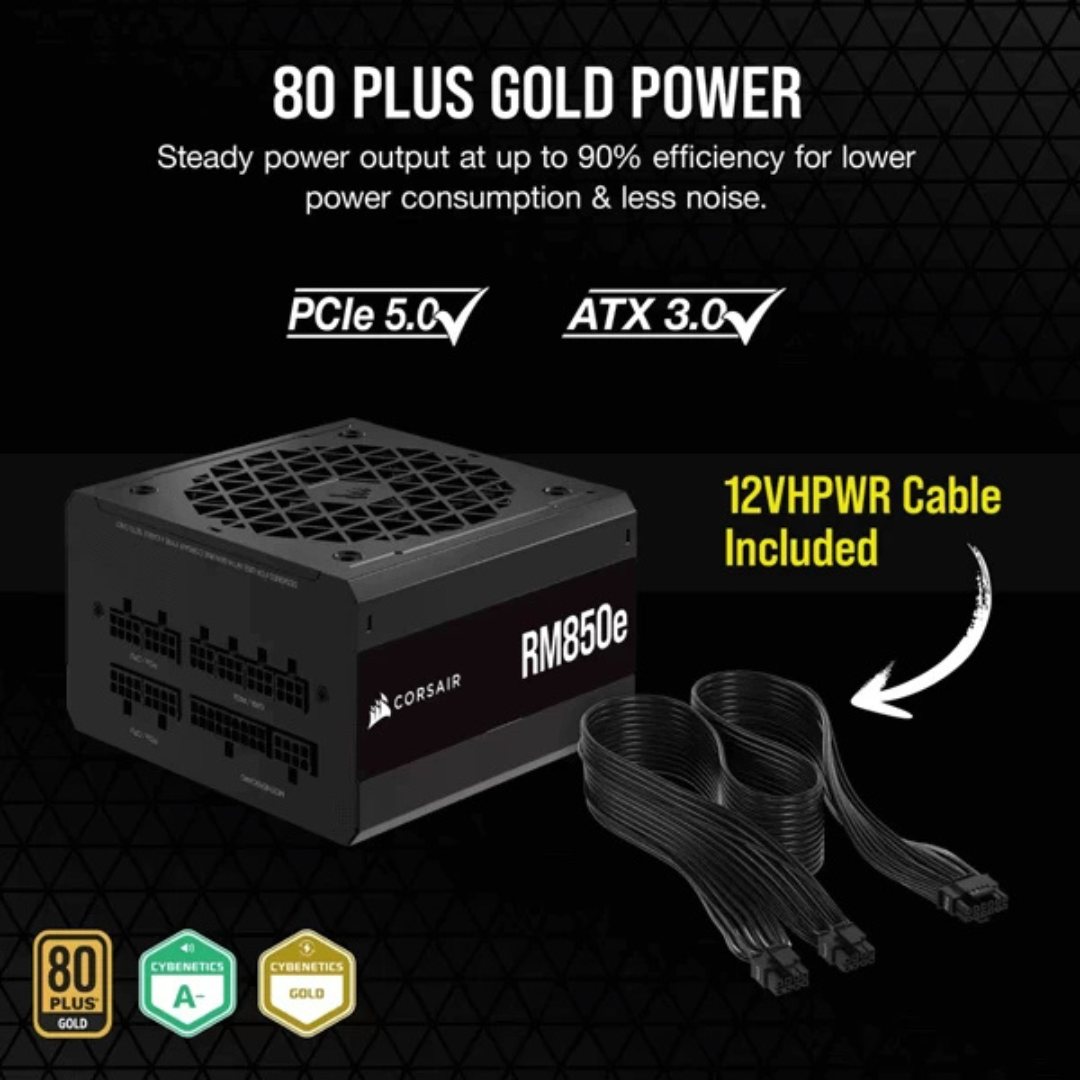 Corsair RM750e SMPS - 750 Watt 80 Plus Gold Certification Fully Modular ATX 3.0 PSU (CP-9020262-IN)