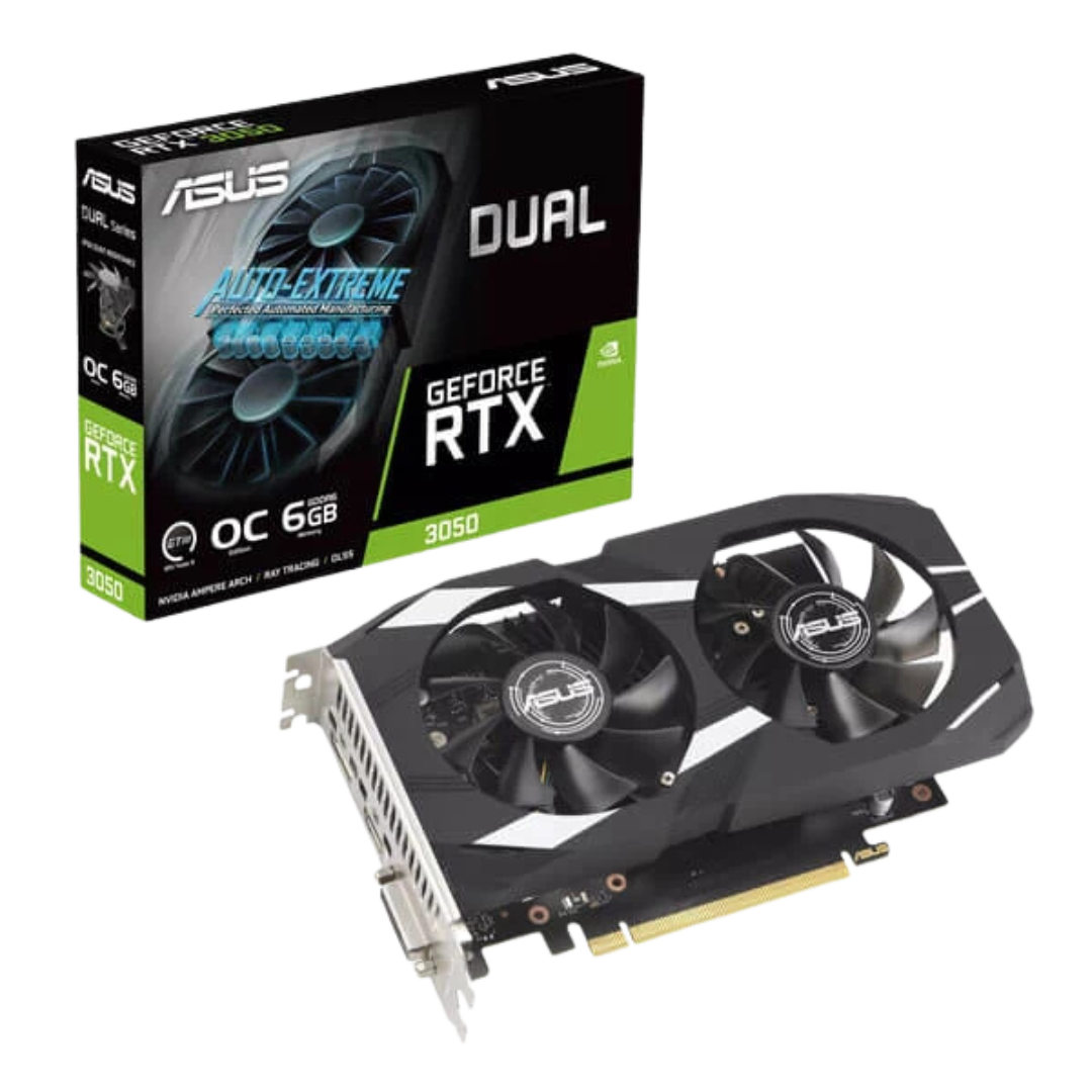 Asus Dual GeForce RTX 3050 OC Edition 6GB GDDR6 96-bit Gaming Graphics Card