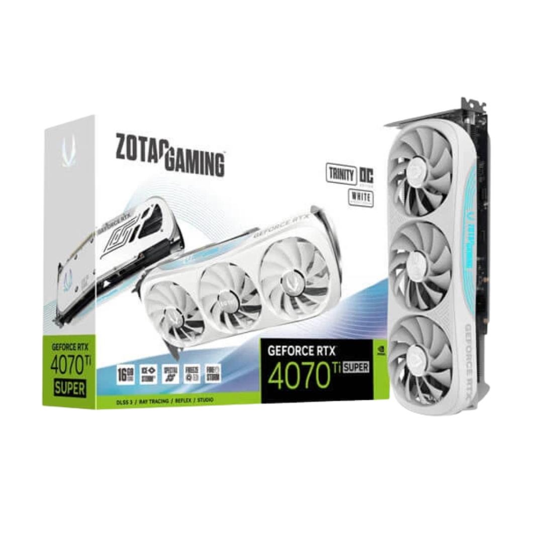 Zotac Gaming GeForce RTX 4070 Ti Super Trinity OC White Edition 16GB GDDR6X 256-bit Graphics Card