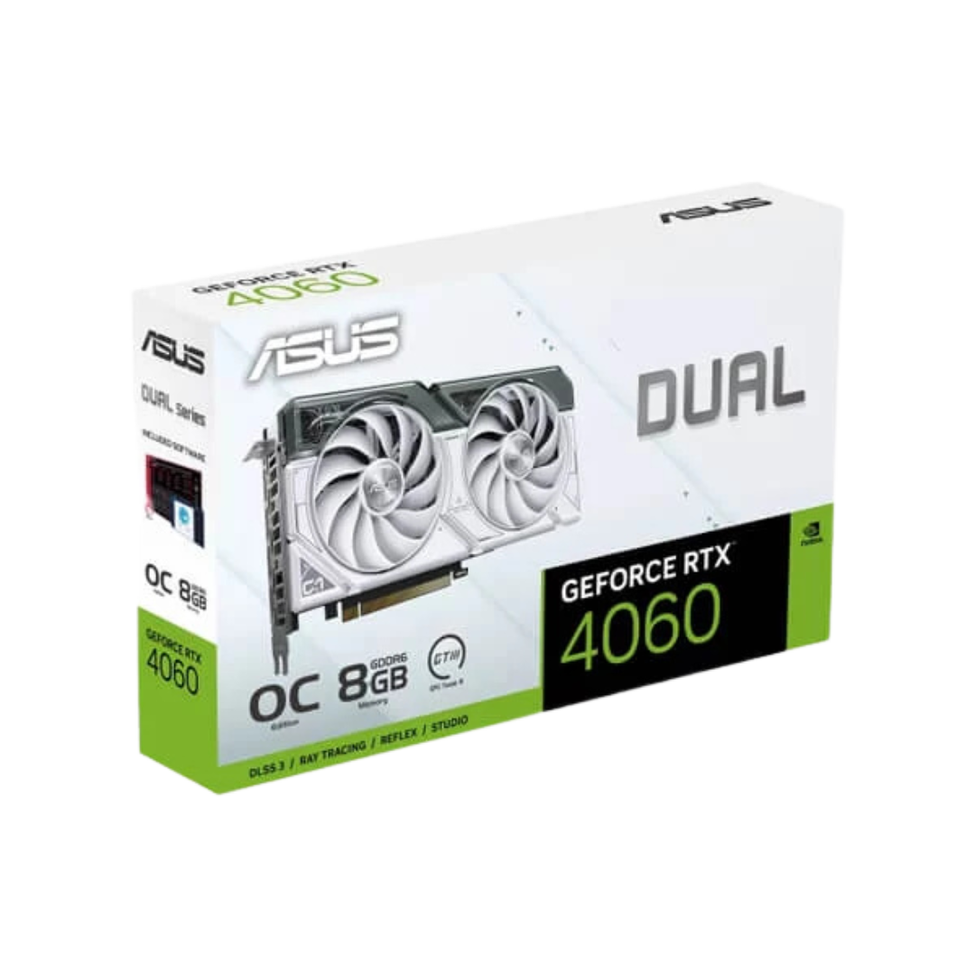 Asus Dual GeForce RTX 4060 White OC Edition 8GB GDDR6 128-bit Gaming Graphics Card