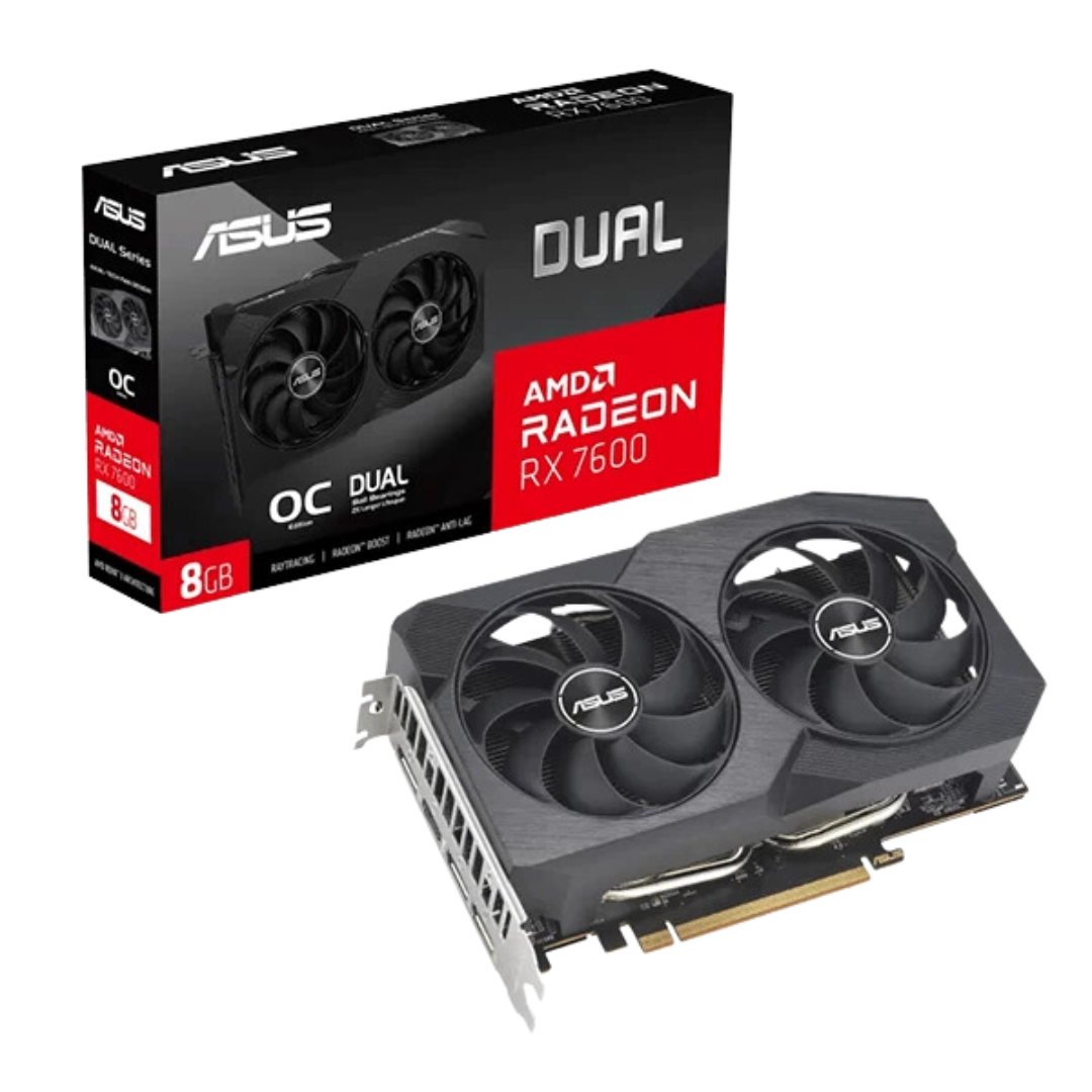 Asus Dual Radeon RX 7600 V2 OC Edition 8GB GDDR6 128-bit Gaming Graphics Card