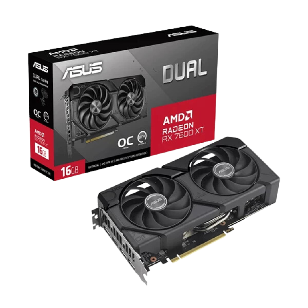 Asus Dual Radeon RX 7600 XT OC Edition 16GB GDDR6 128-bit Gaming Graphics Card