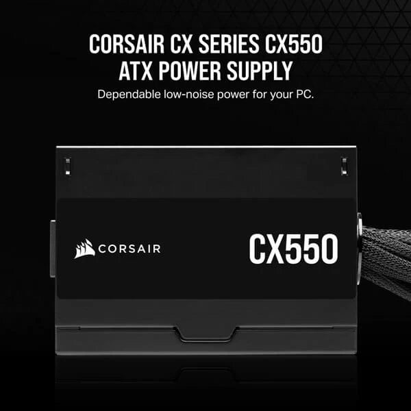 Corsair CX550 SMPS - 550 Watt 80 Plus Bronze Certification PSU with Active PFC (CP-9020277-IN)