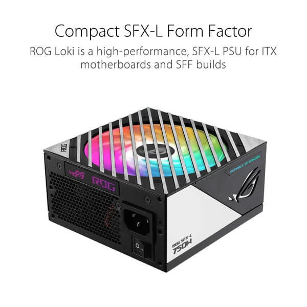 Asus ROG Loki SFX-L 750W Platinum ATX 3.0 SMPS – 750 Watt 80 Plus Platinum Certification Fully Modular PSU with Active PFC