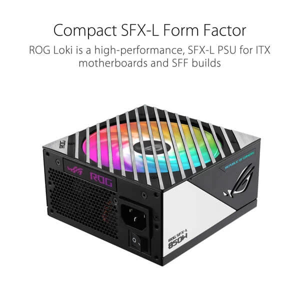 Asus ROG Loki SFX-L 850W Platinum ATX 3.0 SMPS – 850 Watt 80 Plus Platinum Certification Fully Modular PSU with Active PFC